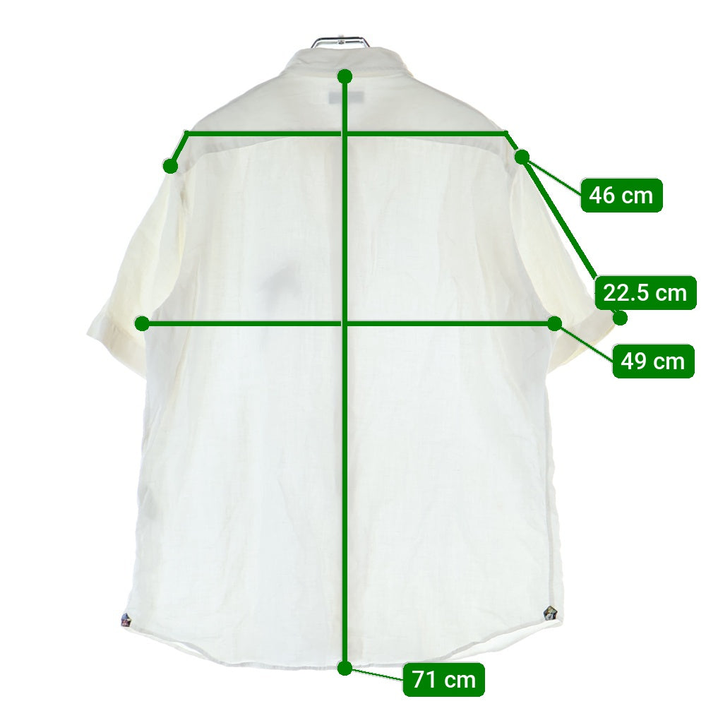 Paul Smith(ポールスミス) フロント刺繍 ショートスリーブ コットンシャツ ホワイト PC-CR-40931