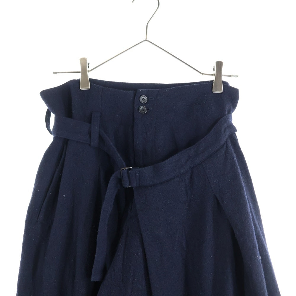 Yohji Yamamoto + NOIR(ヨウジヤマモトプリュスノアール) 17AW ウール ラップ パンツ レディース ネイビー NK‐P07‐113