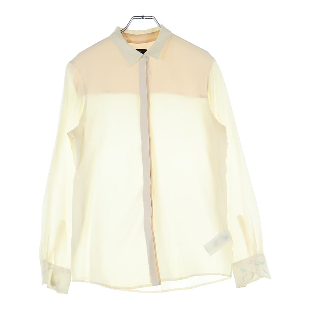 Paul Smith(ポールスミス) イタリア製 シルクシアー 長袖シャツ アイボリー レディース