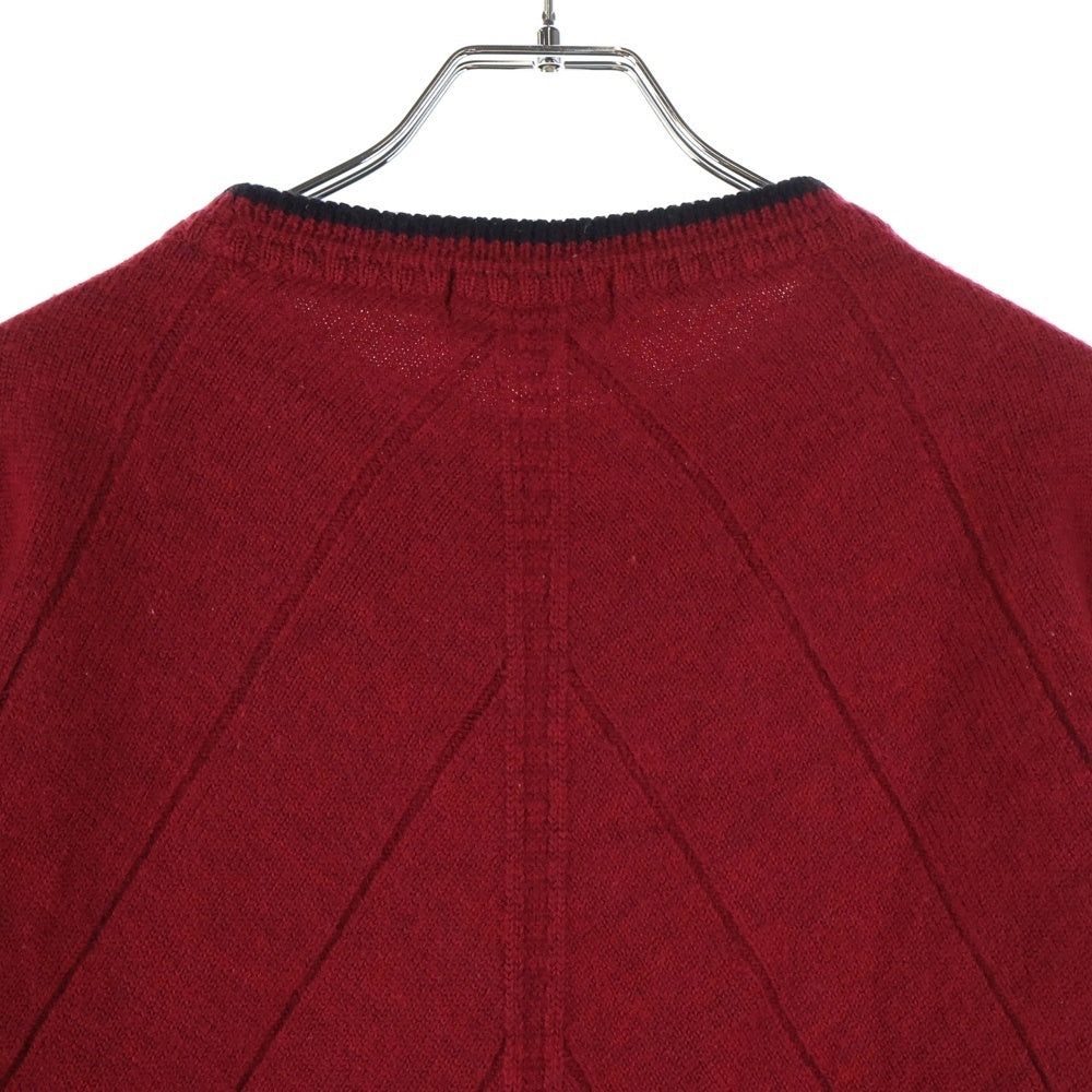 KENZO(ケンゾー) 胸ロゴデザイン カラー切り替え ニット セーター レッド
