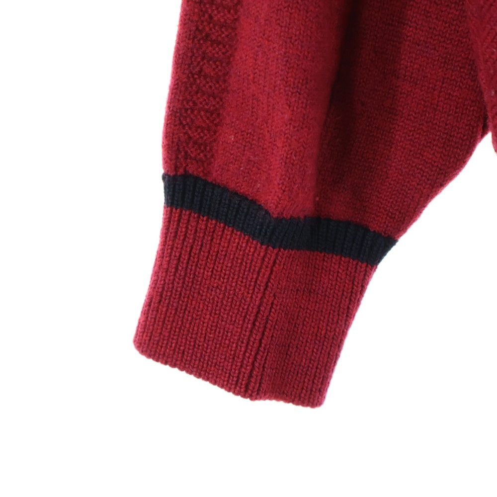 KENZO(ケンゾー) 胸ロゴデザイン カラー切り替え ニット セーター レッド