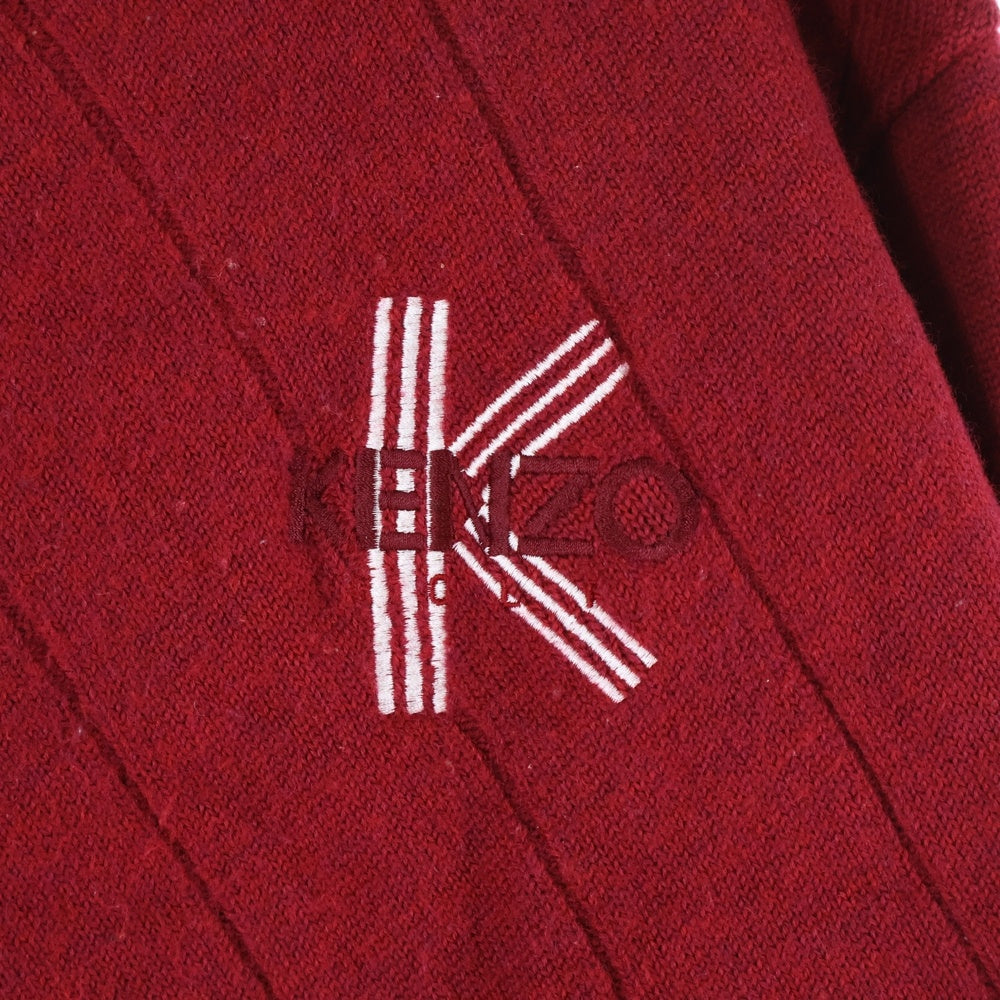 KENZO(ケンゾー) 胸ロゴデザイン カラー切り替え ニット セーター レッド