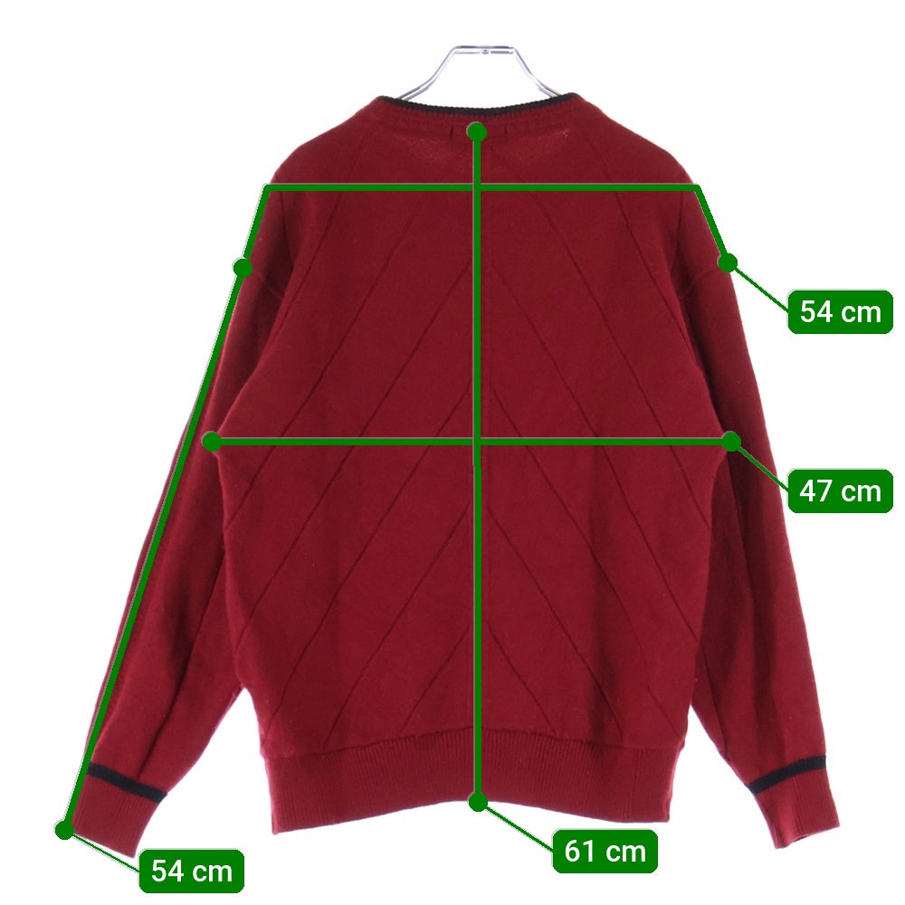 KENZO(ケンゾー) 胸ロゴデザイン カラー切り替え ニット セーター レッド