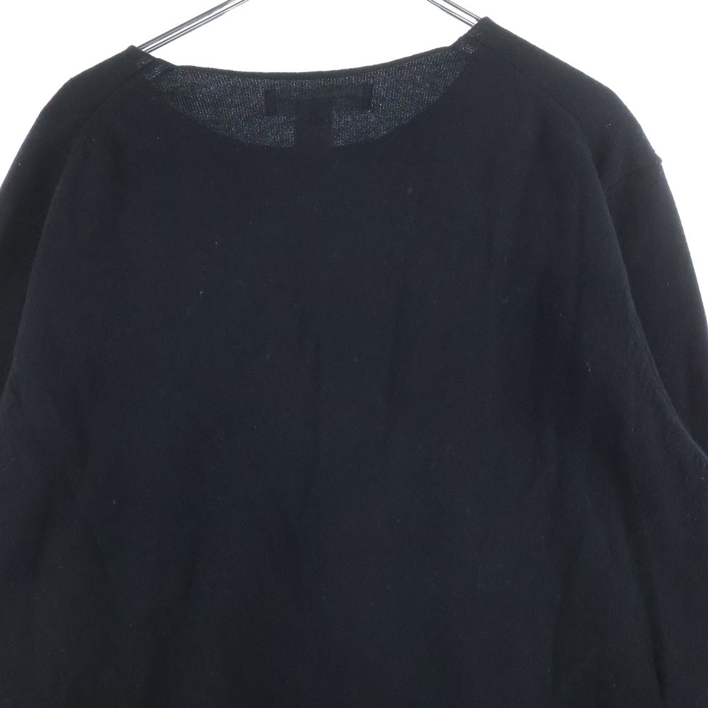 COMME des GARCONS SHIRT(コムデギャルソンシャツ) WOOL JERSEY GAUGE12 LIVE FREE EMBROIDERY ウール ジャージー ゲージトゥエルブ リブフリー エンブロイダリー ニット セーター ブラック FN-N003