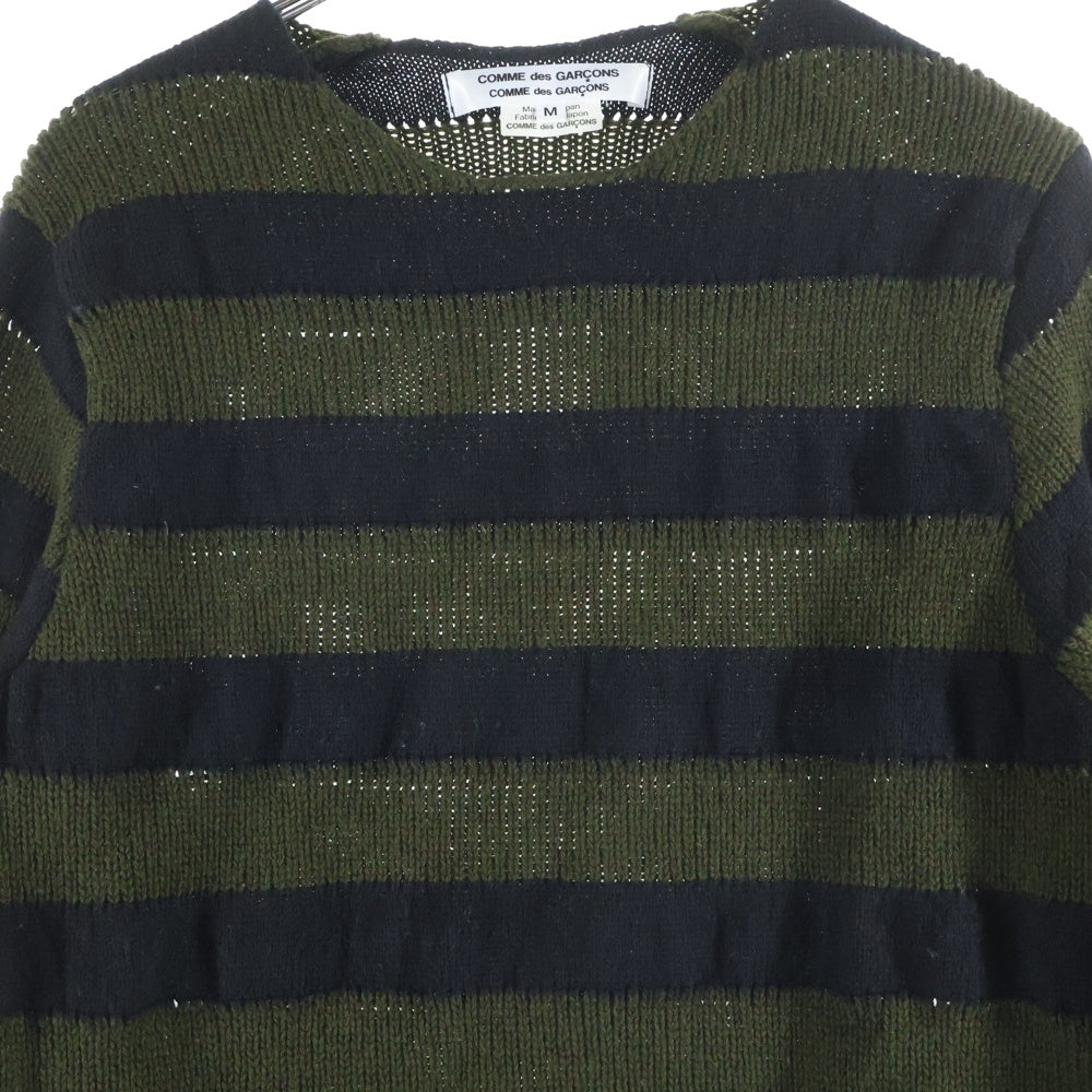 COMME des GARCONS COMME des GARCONS(コムデギャルソンコムデギャルソン) 23AW AD2023 ボーダー ウールニット セーター グリーン/ネイビー レディース RL-N507