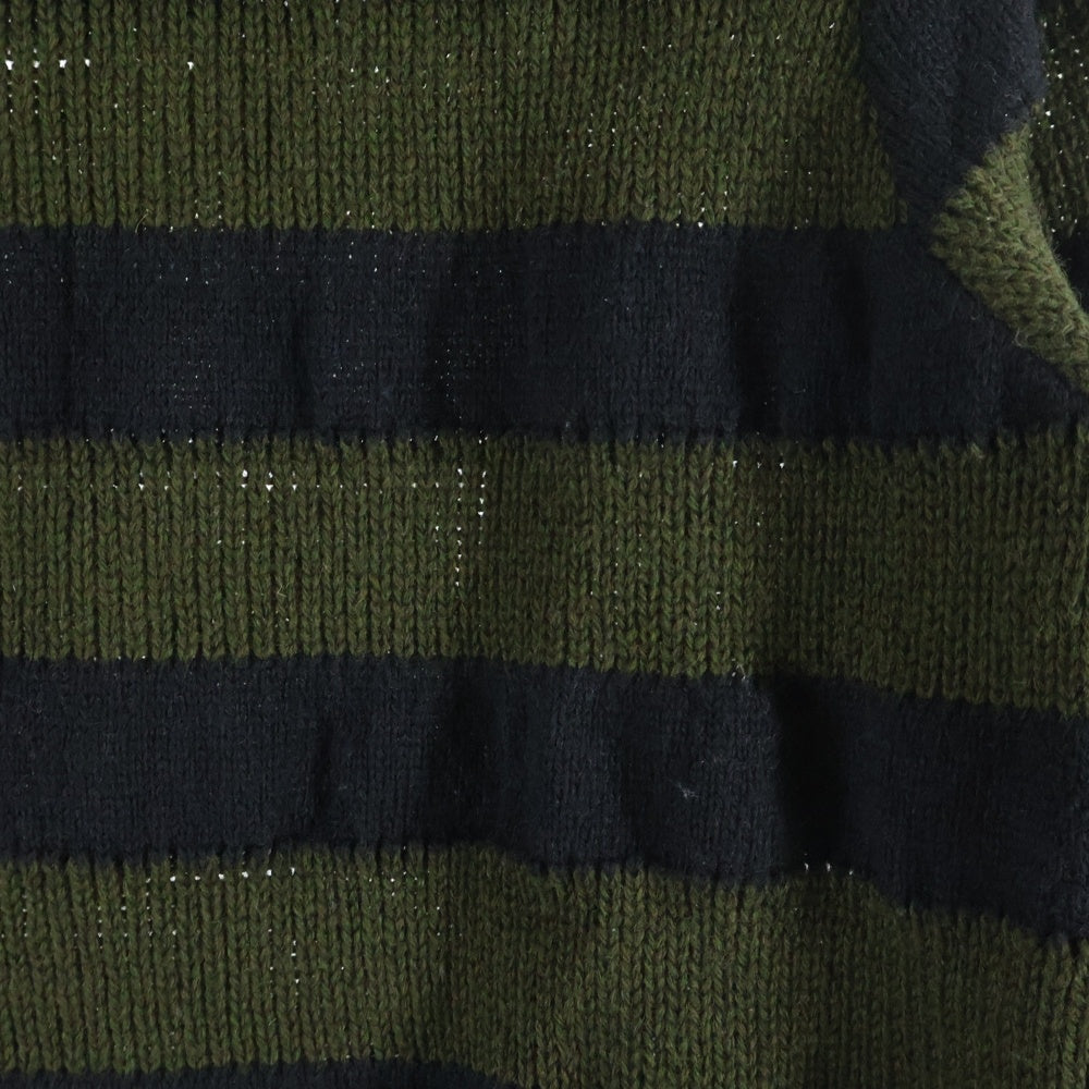 COMME des GARCONS COMME des GARCONS(コムデギャルソンコムデギャルソン) 23AW AD2023 ボーダー ウールニット セーター グリーン/ネイビー レディース RL-N507