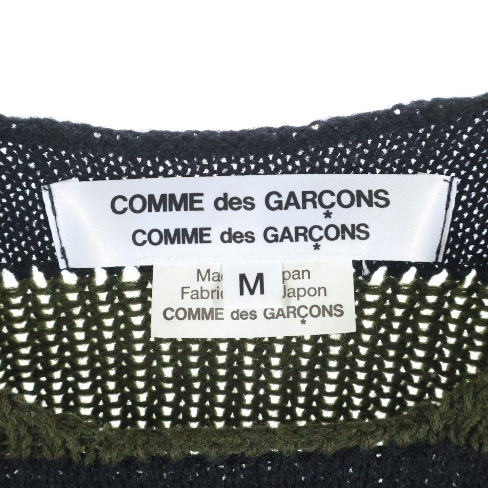 COMME des GARCONS COMME des GARCONS(コムデギャルソンコムデギャルソン) 23AW AD2023 ボーダー ウールニット セーター グリーン/ネイビー レディース RL-N507