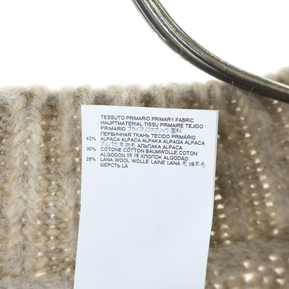 Maison Margiela(メゾンマルジェラ) 21AW ローゲージ アルパカコットンウール モックネック ニット セーター ベージュ S51GP0221 S17802