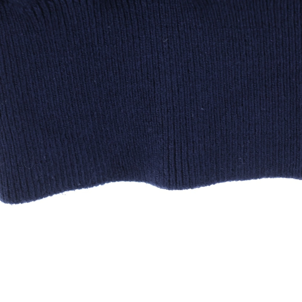 NO BRAND(ノーブランド) 23AW A SWEATER IS FOR EVERYDAY HOODIE 日本製 カシミア混 コットンナイロンニットパーカー セーター ネイビー 25-232-003