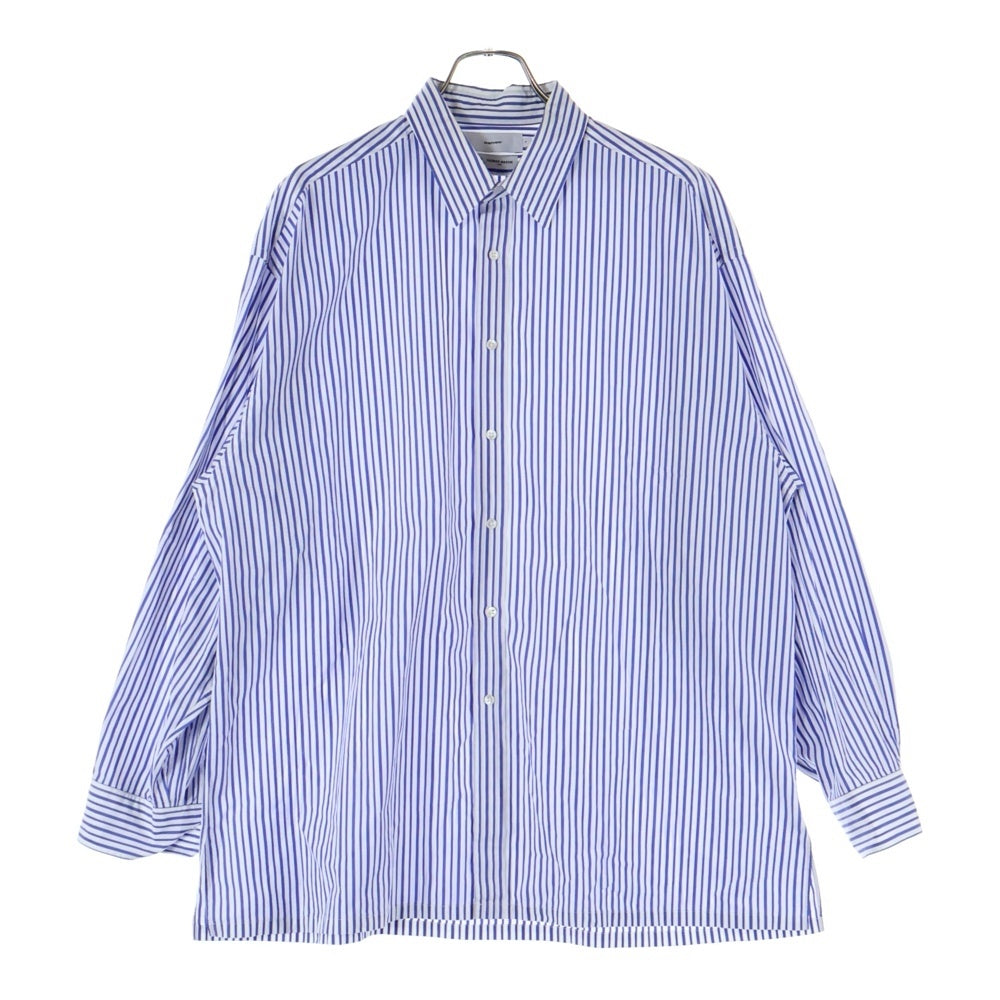 Graphpaper(グラフペーパー) THOMAS MASON REGULAR COLLAR SHIRT トーマスメイソン レギュラーカラー ストライプ柄 長袖シャツ ブルー/ホワイト GM184-50505