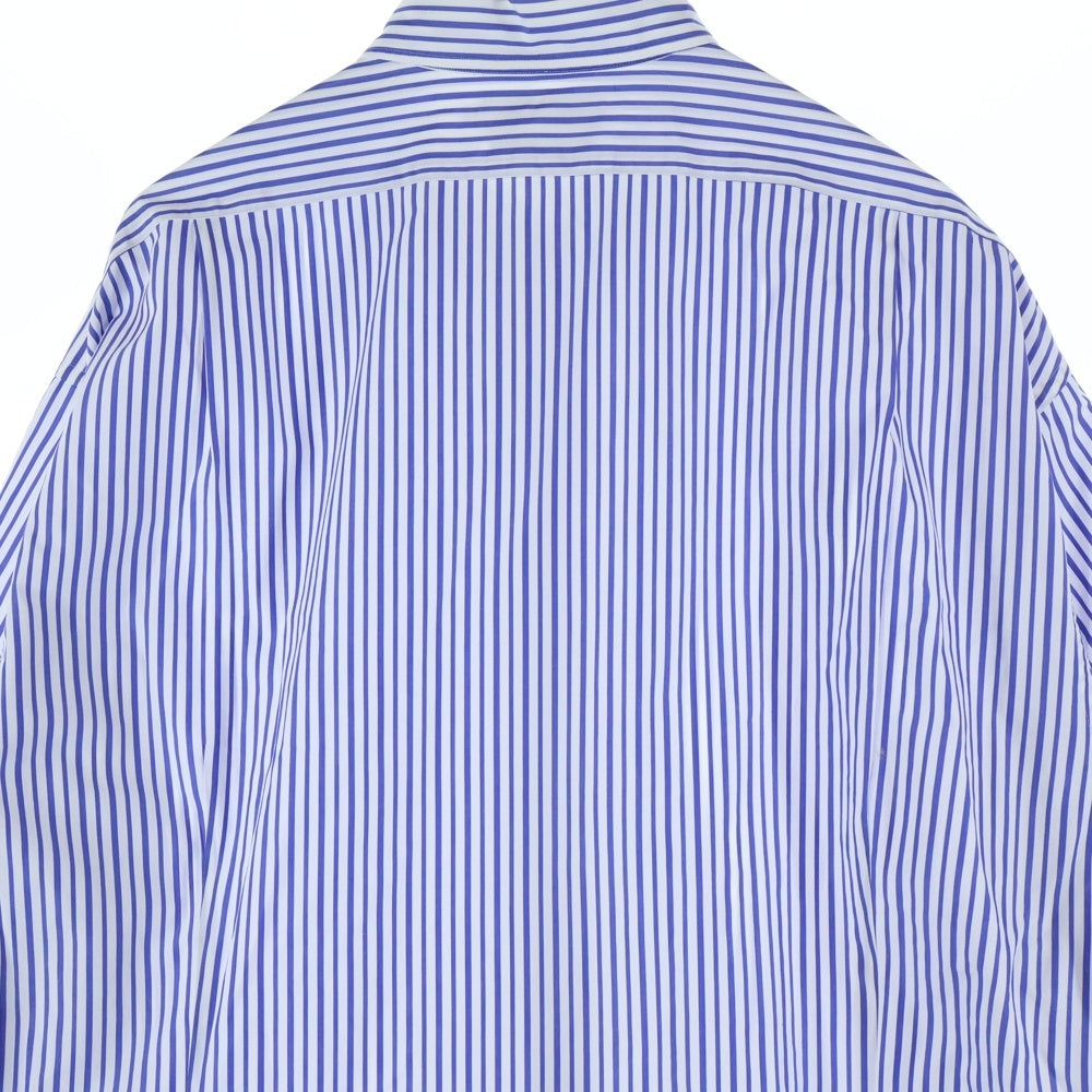 Graphpaper(グラフペーパー) THOMAS MASON REGULAR COLLAR SHIRT トーマスメイソン レギュラーカラー ストライプ柄 長袖シャツ ブルー/ホワイト GM184-50505