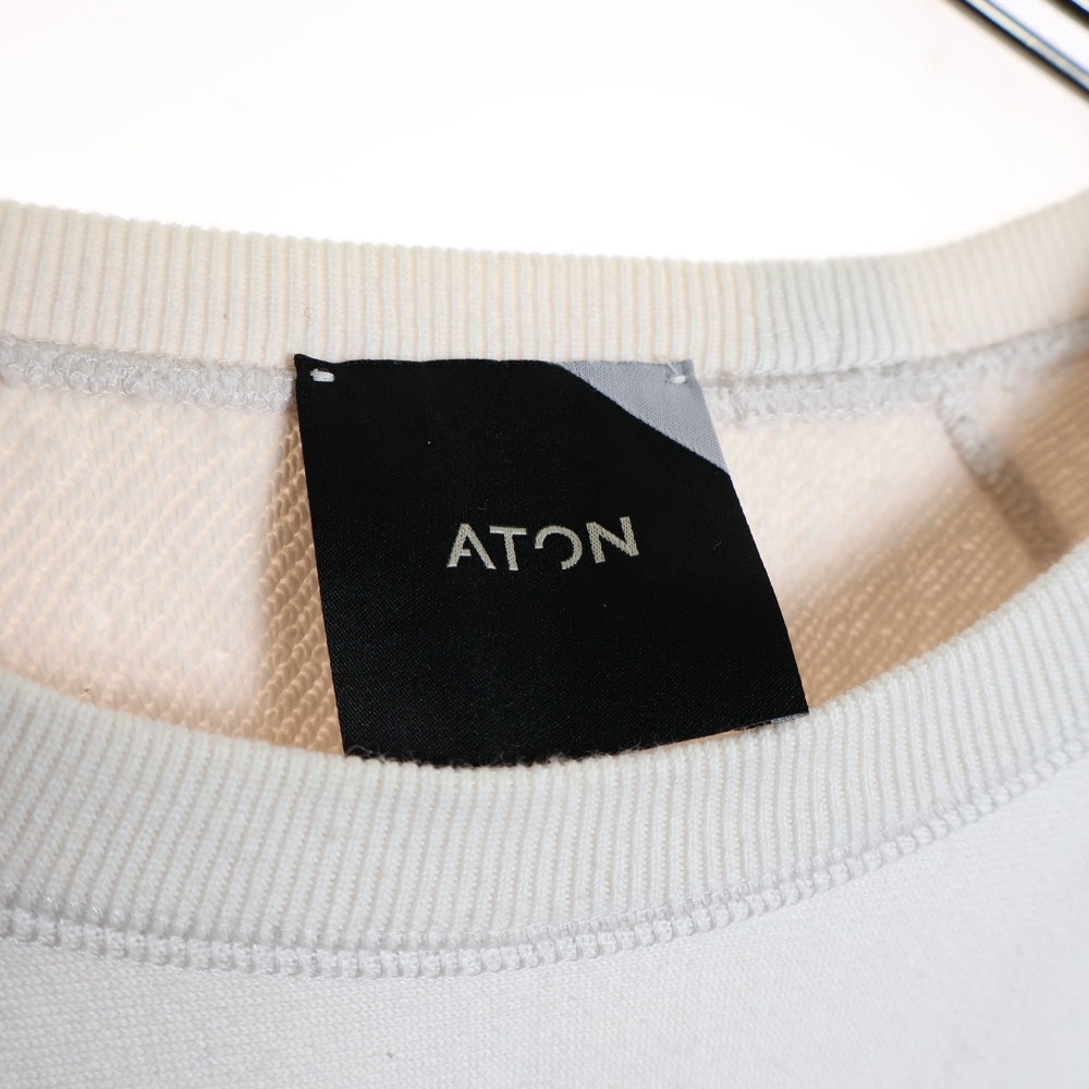 ATON(エイトン) 日本製 ラグランスウェット トレーナー ホワイト 6923088