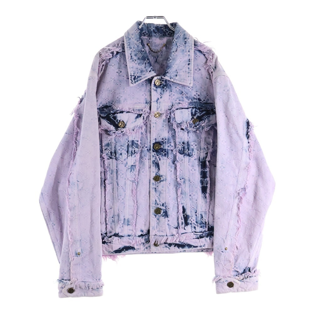 LOUIS VUITTON(ルイヴィトン) 23SS FRINGE MONOGRAM BOY FDO DENIM JACKET フリンジ モノグラム ボーイフッドデニムジャケット パープル RM231 UZD HOA81W
