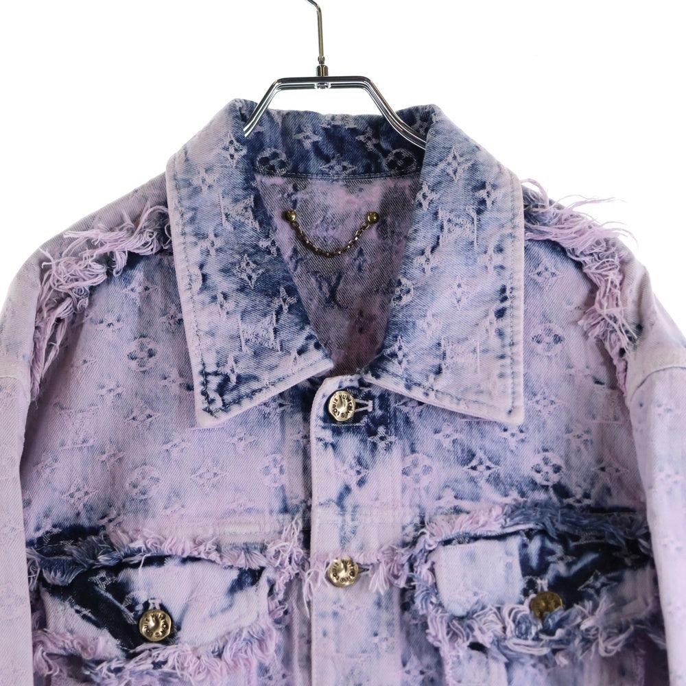 LOUIS VUITTON(ルイヴィトン) 23SS FRINGE MONOGRAM BOY FDO DENIM JACKET フリンジ モノグラム ボーイフッドデニムジャケット パープル RM231 UZD HOA81W