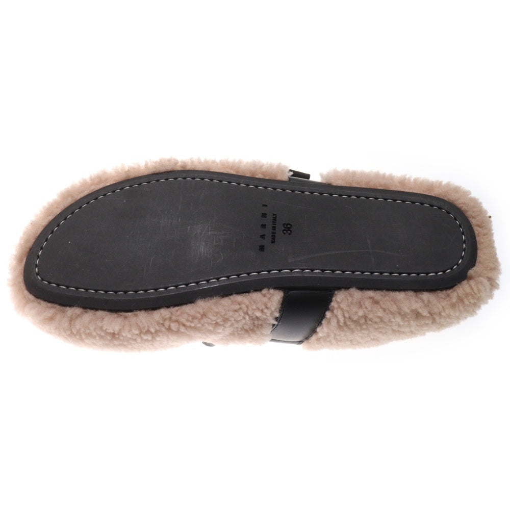 MARNI(マルニ) フスベット ボア ベルト サンダル レディース ピンク