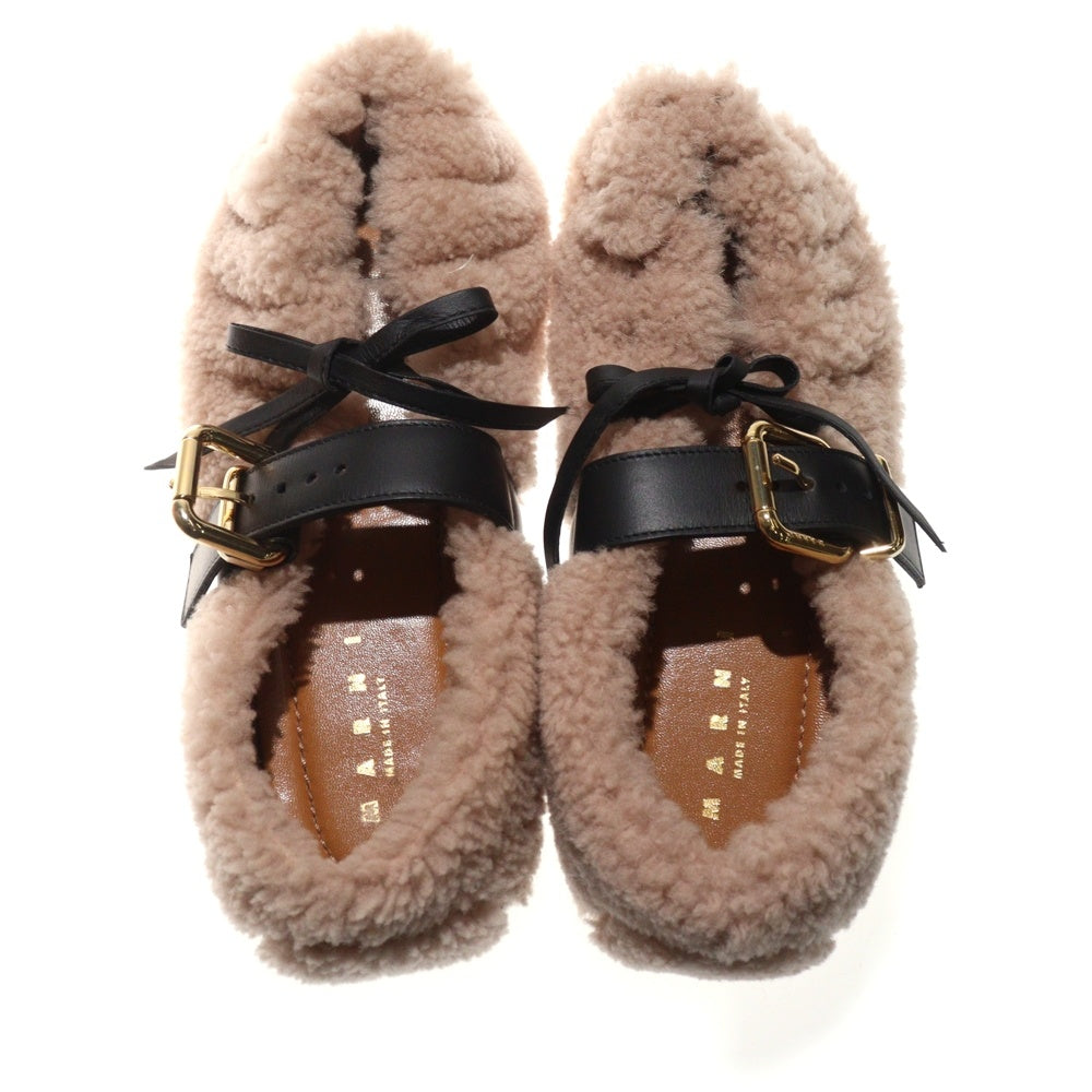 MARNI(マルニ) フスベット ボア ベルト サンダル レディース ピンク