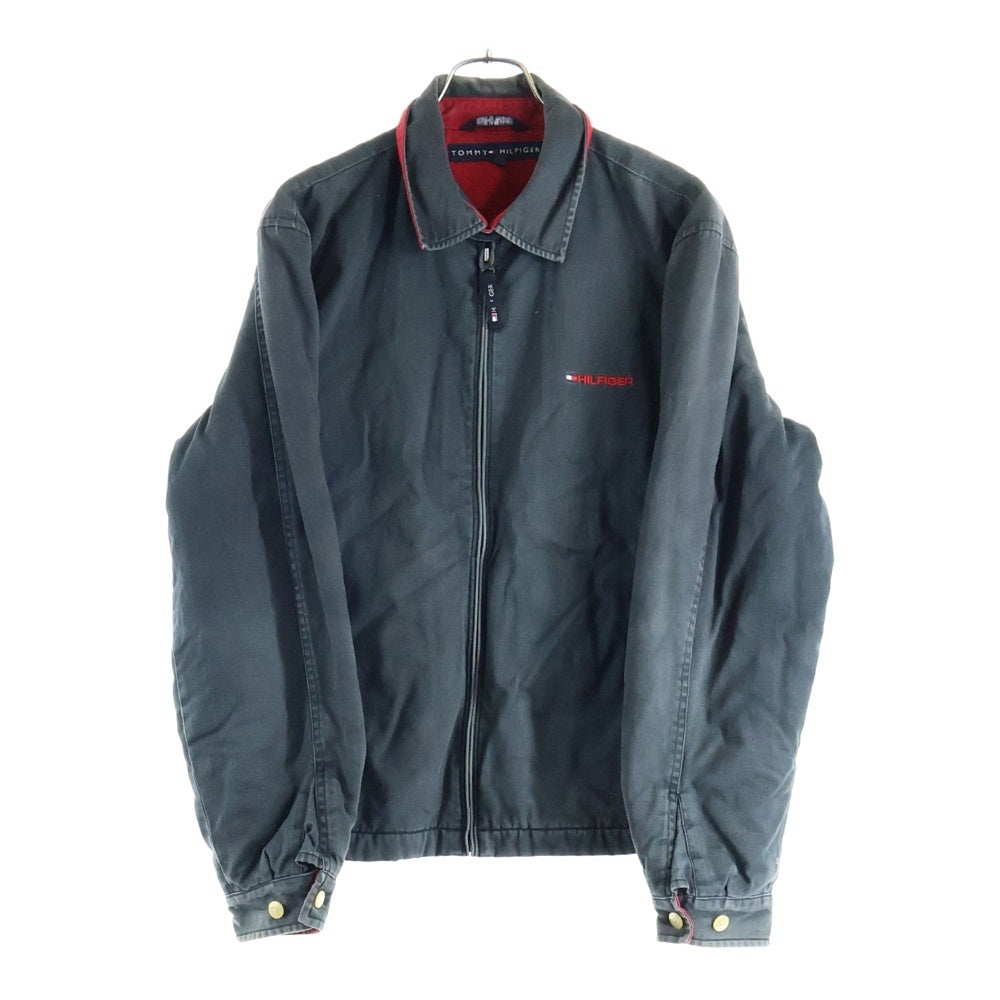 TOMMY HILFIGER(トミーヒルフィガー) 00S ロゴ刺繍 コットン ジップアップジャケット ブルゾン ブラック