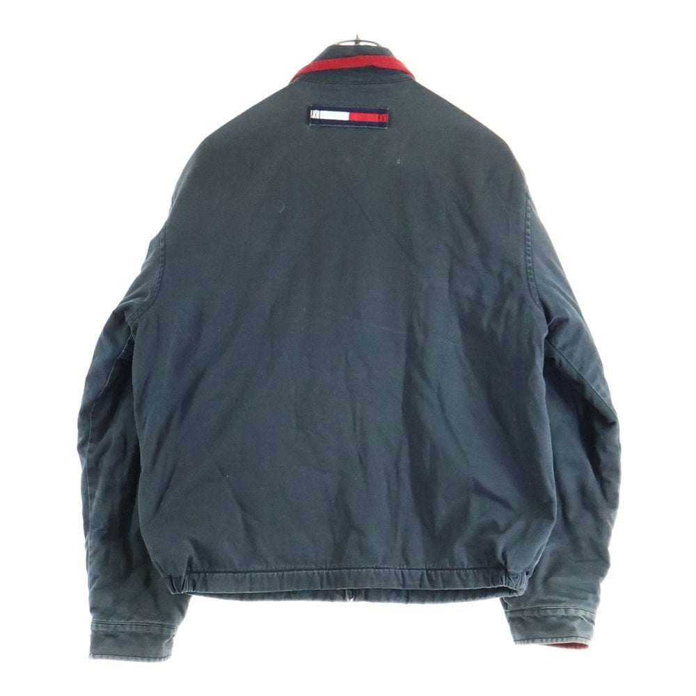 TOMMY HILFIGER(トミーヒルフィガー) 00S ロゴ刺繍 コットン ジップアップジャケット ブルゾン ブラック