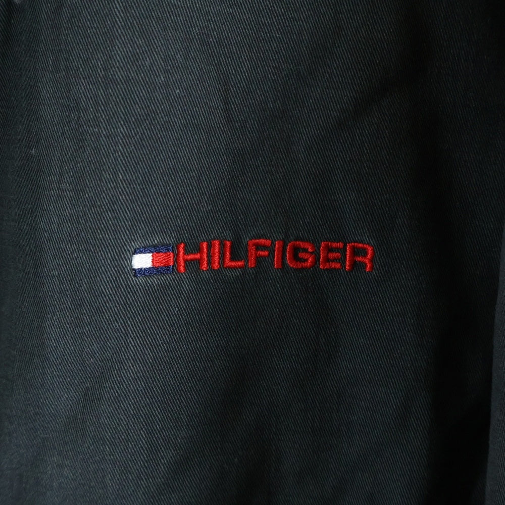 TOMMY HILFIGER(トミーヒルフィガー) 00S ロゴ刺繍 コットン ジップアップジャケット ブルゾン ブラック