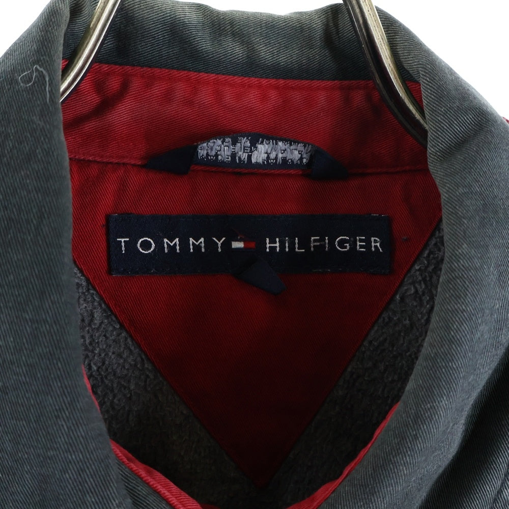 TOMMY HILFIGER(トミーヒルフィガー) 00S ロゴ刺繍 コットン ジップアップジャケット ブルゾン ブラック