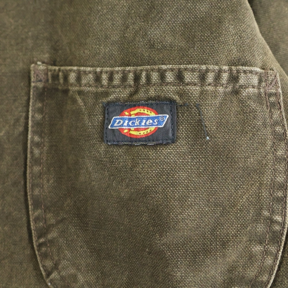 Dickies(ディッキーズ) 90S 裏ブランケット ロゴパッチ ダック地 カバーオール ジャケット カーキ/ブラウン
