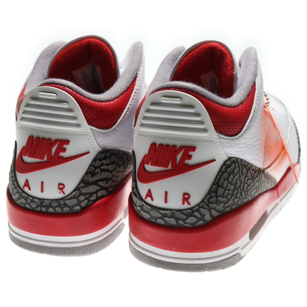 NIKE(ナイキ) AIR JORDAN 3 RETRO エアジョーダン 3 レトロ ファイヤーレッド ハイカットスニーカー ホワイト/レッド US9.5/27.5cm DN3707-160