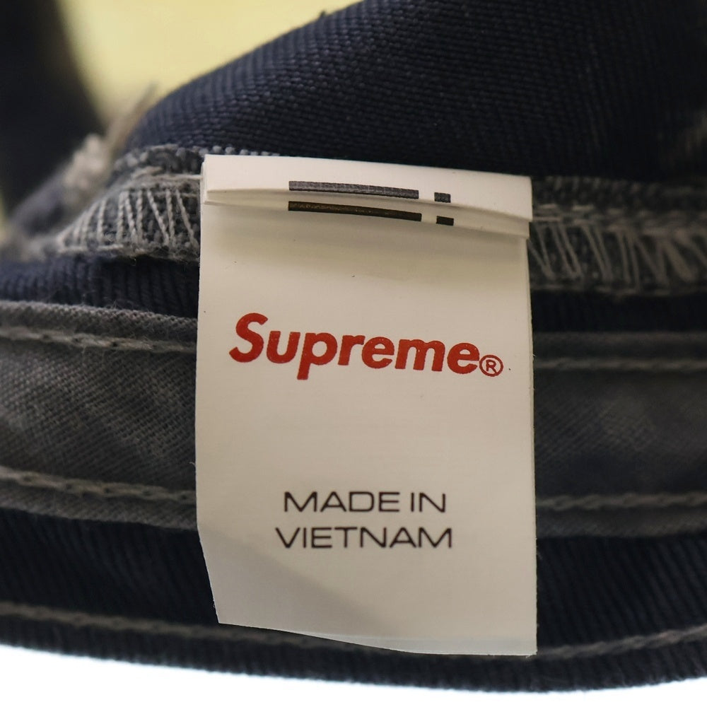 SUPREME(シュプリーム) 24SS Bleached Chino Camp cap ブリーチ加工 チノキャンプキャップ 帽子 ホワイト/ブルー