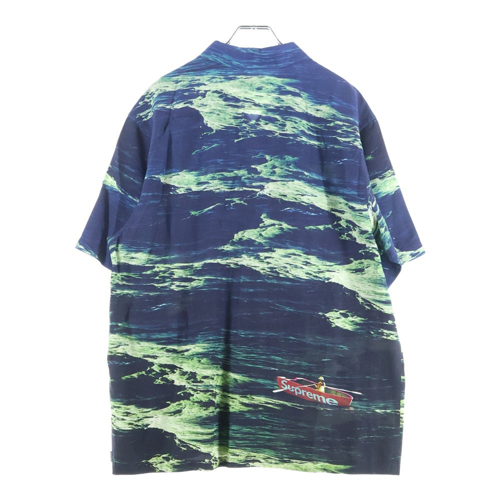 SUPREME(シュプリーム) 25SS Boat S/S Shirt ボート 総柄 半袖レーヨンオープンカラーシャツ ブルー/グリーン