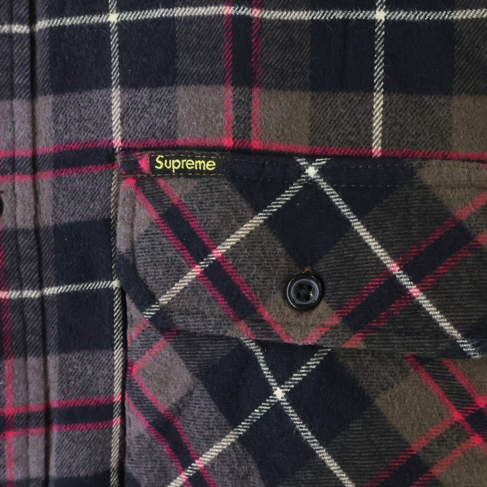 SUPREME(シュプリーム) 24AW Quilted Plaid Shirt 裏地キルティング 長袖プレイドシャツ パープル