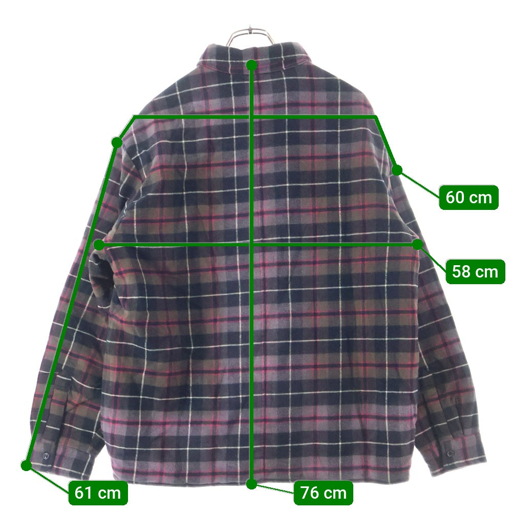 SUPREME(シュプリーム) 24AW Quilted Plaid Shirt 裏地キルティング 長袖プレイドシャツ パープル