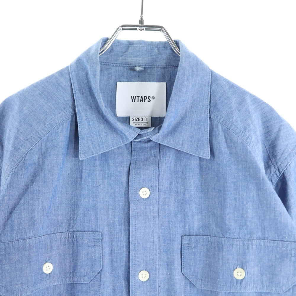 WTAPS(ダブルタップス) 18SS CELL LS SHIRT セル ロングスリーブ コットンシャツ ブルー 181BRDT-SHM02