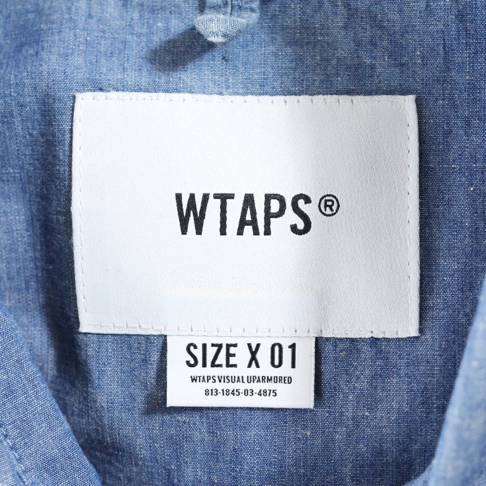 WTAPS(ダブルタップス) 18SS CELL LS SHIRT セル ロングスリーブ コットンシャツ ブルー 181BRDT-SHM02