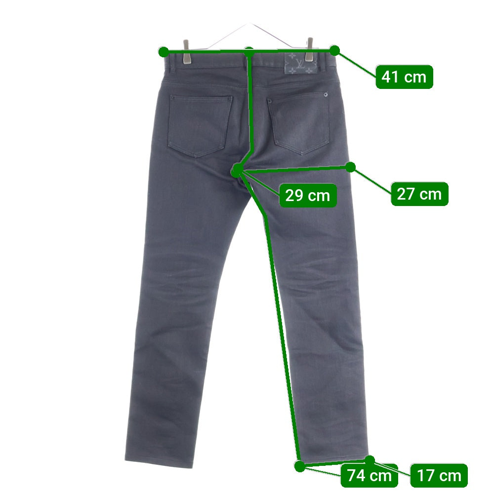 LOUIS VUITTON(ルイヴィトン) モノグラムパッチ ストレートデニムパンツ ジーンズ ブラック