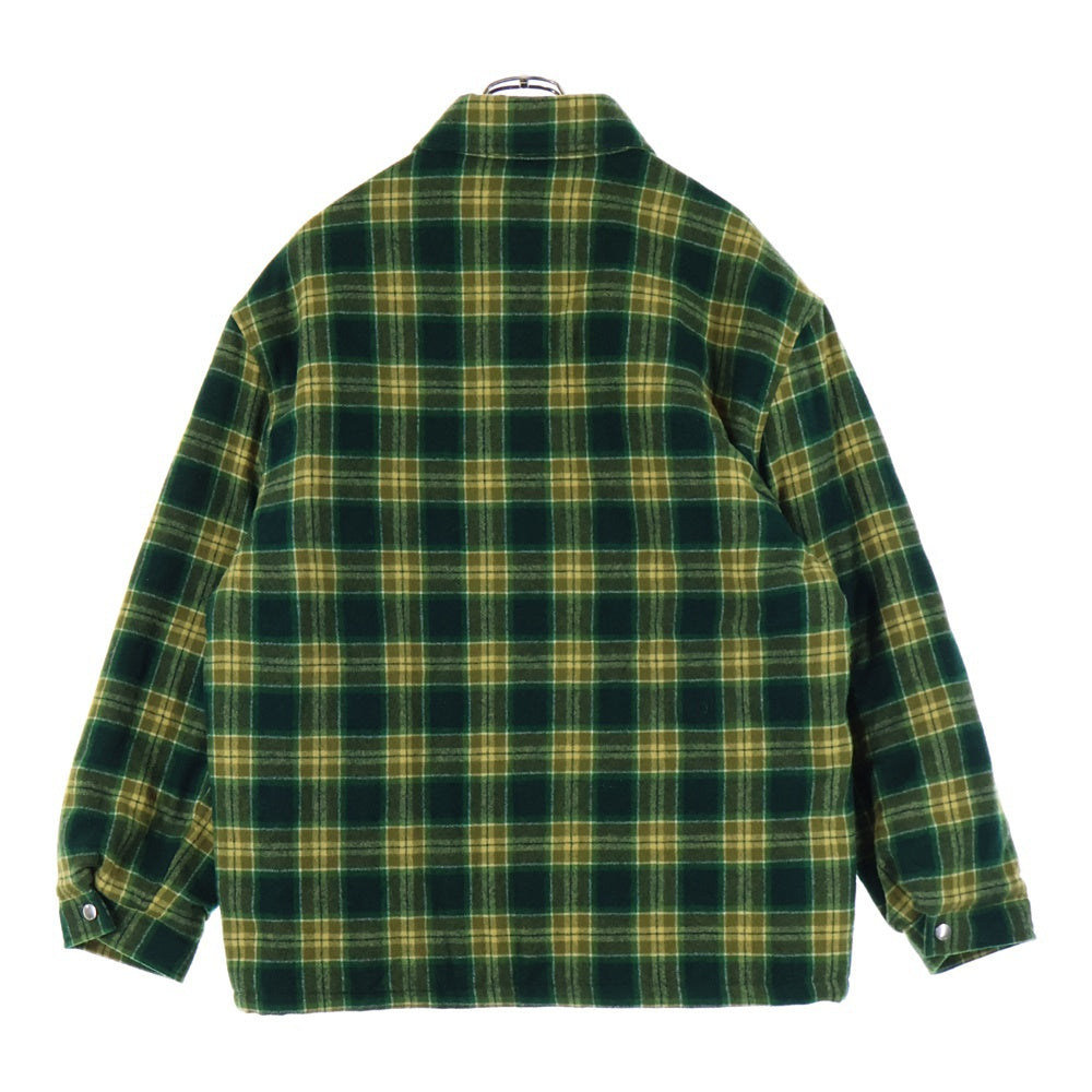 CELINE(セリーヌ) 22AW OVERSHIRT IN CHECKED WOOL オーバーシャツ イン チェックド ウール ボタンジャケット グリーン/イエロー 2W705499R