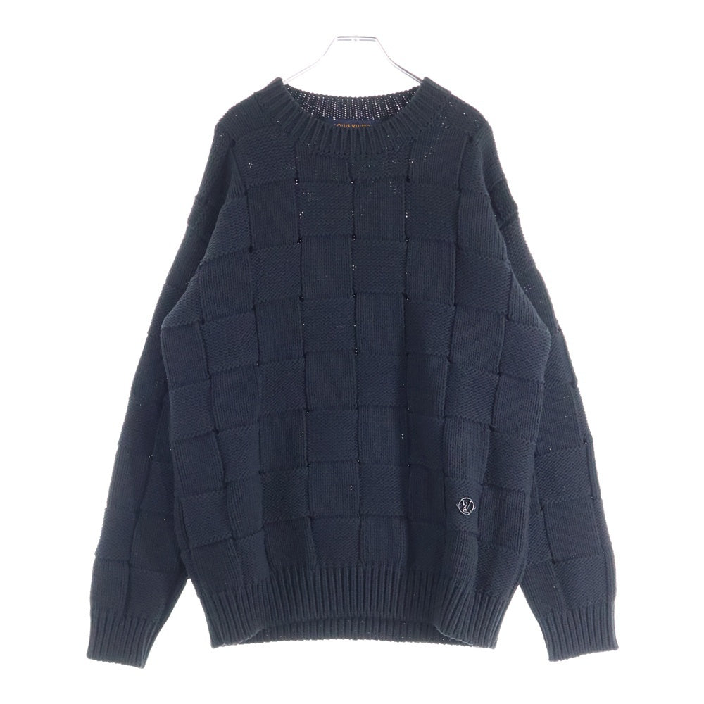 LOUIS VUITTON(ルイヴィトン) 20SS ダミエ バスケットウィーブ クルーネックニットセーター ブラック RM201M TBB HIN10W