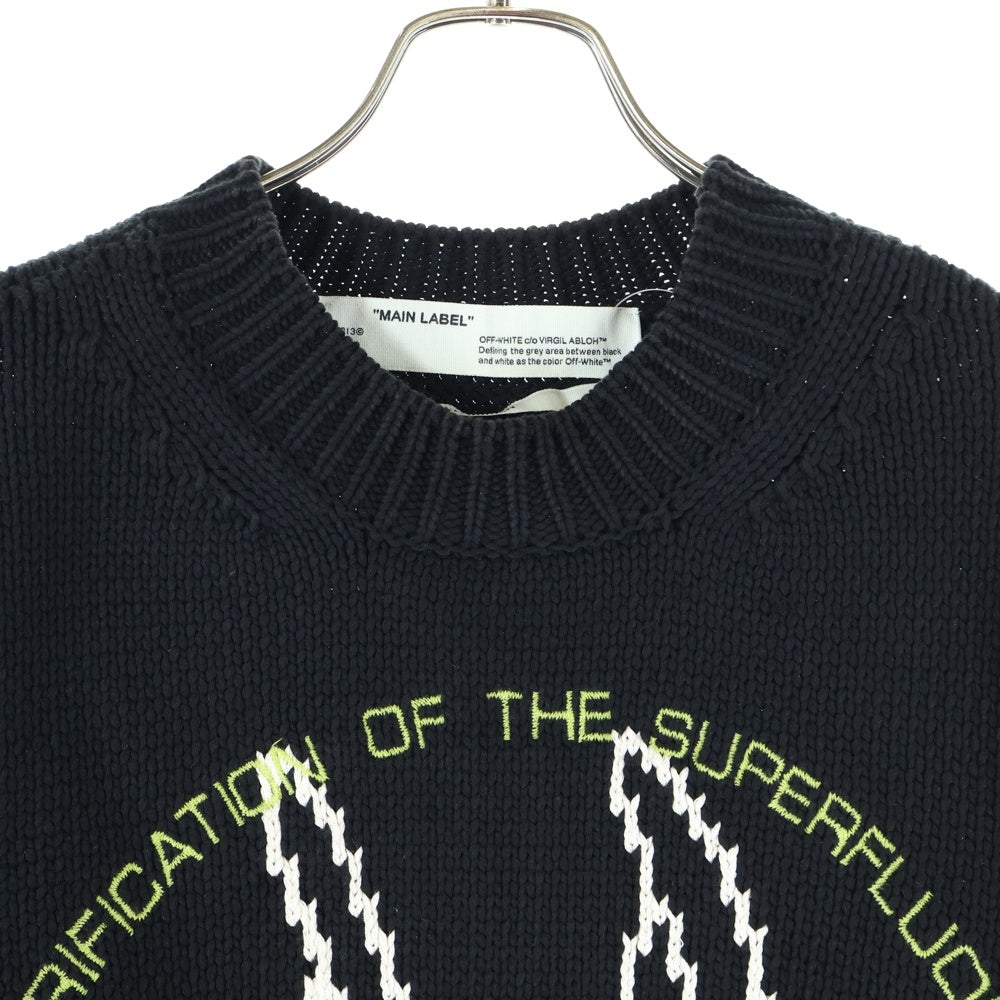 OFF-WHITE(オフホワイト) 20AW HARRY THE BUNNY WITH CROSS ARROW KNIT SWEATER ハリー ザ バニー ウィズ クロス アロー クルーネックニットセーター ブラック OMHE032R20F94008