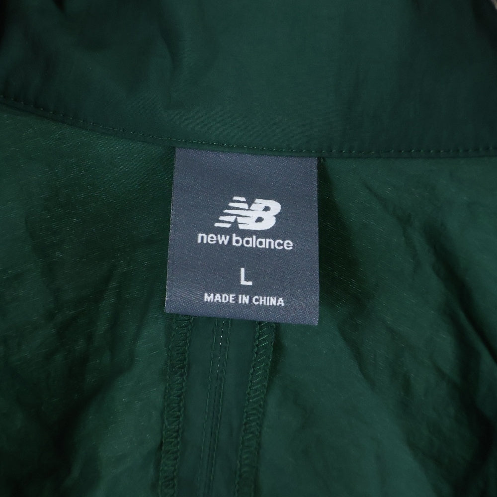 New Balance(ニューバランス) 胸ロゴデザイン ダブルポケット ジップアップ ナイロンジャケット ブルー/グリーン WJ41506