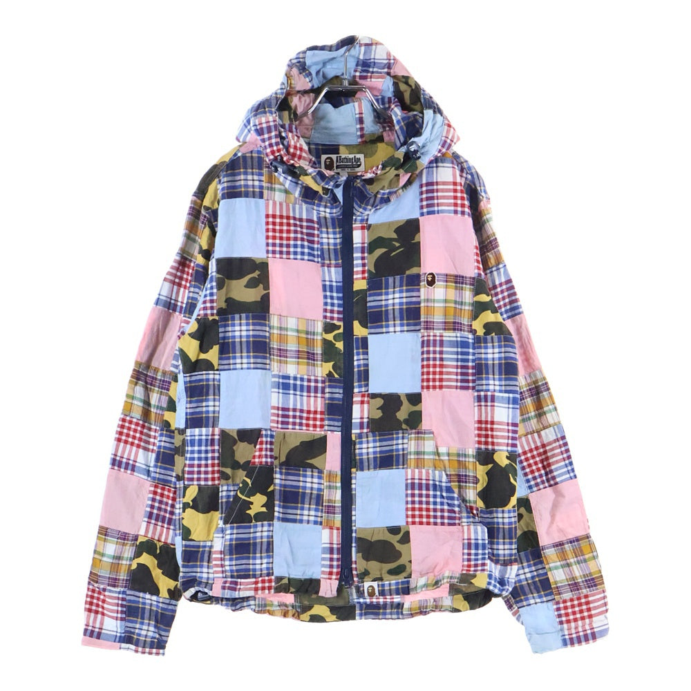 A BATHING APE(アベイシングエイプ) パッチワーク ジップアップ パーカー マルチ 001LJ0301011XX