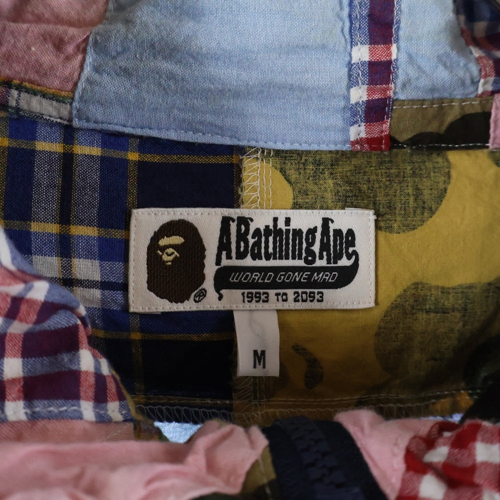 A BATHING APE(アベイシングエイプ) パッチワーク ジップアップ パーカー マルチ 001LJ0301011XX