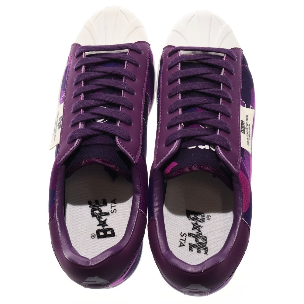 A BATHING APE(アベイシングエイプ) COLOR CAMO SKULL SHOES カラー カモ スカル シューズ ローカットスニーカー パープル 1E30191005