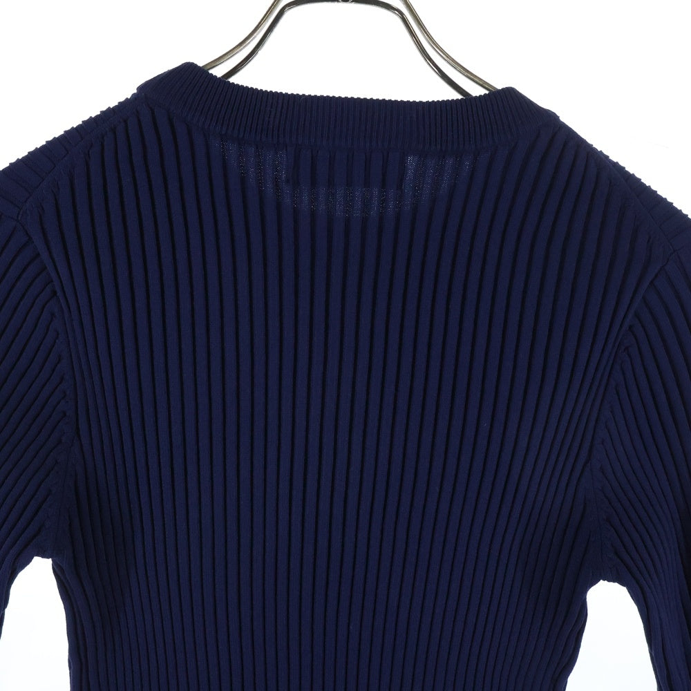 NO BRAND(ノーブランド) HeRIN.CYE ヘリンドットサイ Sheer knit compilation tops シアーニットコンピレーショントップス 長袖カットソー ネイビー レディース 530HAM70-0411