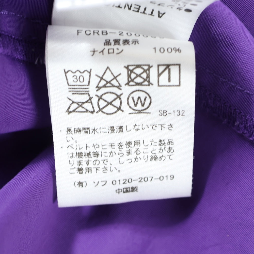 F.C.R.B./F.C.Real Bristol/FCRB(エフシーアールビー/エフシーレアルブリストル) 20SS NYLON EASY LONG PANTS ワンポイントロゴワッペン ナイロンイージーロングパンツ パープル FCRB-200053