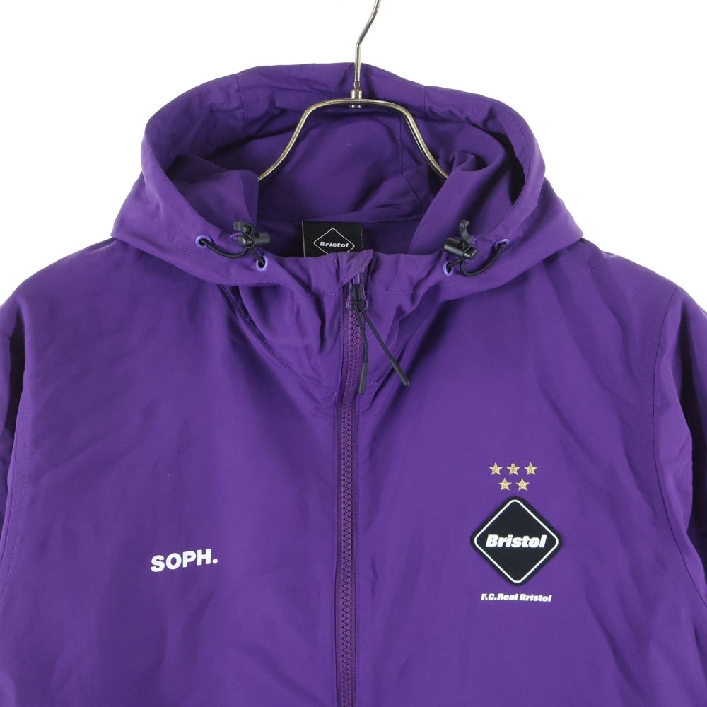 F.C.R.B./F.C.Real Bristol/FCRB(エフシーアールビー/エフシーレアルブリストル) 20SS NYLON HOODED BLOUSON 胸ロゴワッペン ナイロンフーデッドブルゾン ジップアップジャケット パープル FCRB-200052
