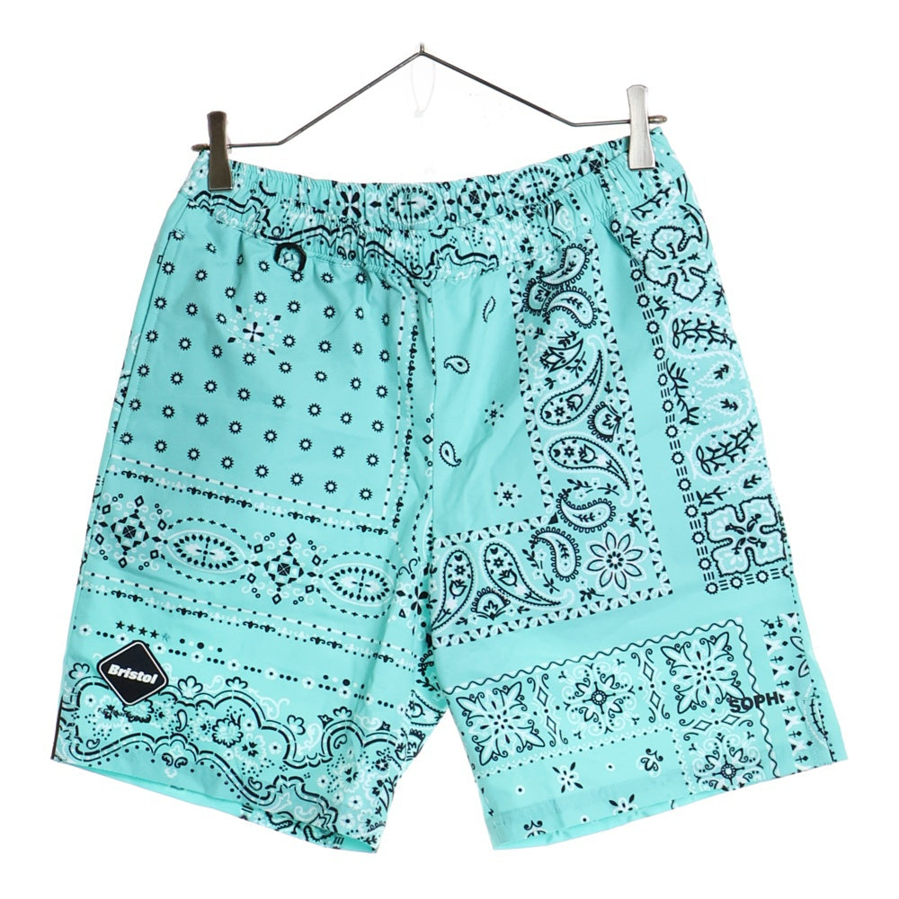 F.C.R.B./F.C.Real Bristol/FCRB(エフシーアールビー/エフシーレアルブリストル) 23SS PRACTICE SHORTS ペイズリー柄 プラクティスショーツ ナイロンハーフパンツ ライトブルー FCRB-230028