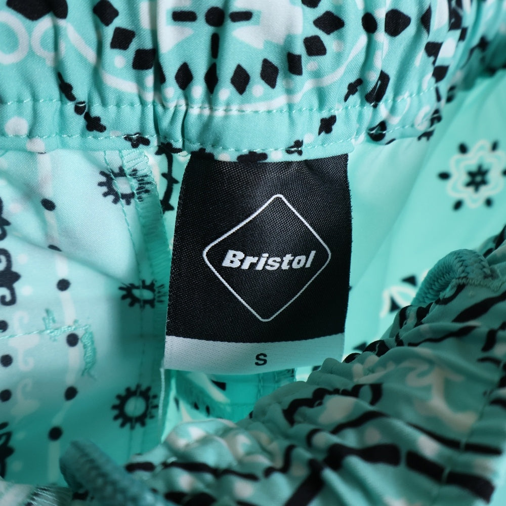 F.C.R.B./F.C.Real Bristol/FCRB(エフシーアールビー/エフシーレアルブリストル) 23SS PRACTICE SHORTS ペイズリー柄 プラクティスショーツ ナイロンハーフパンツ ライトブルー FCRB-230028