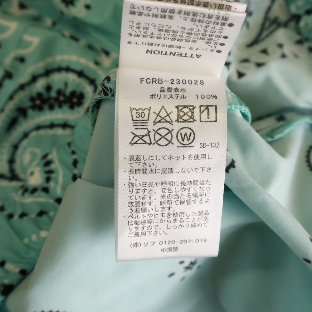 F.C.R.B./F.C.Real Bristol/FCRB(エフシーアールビー/エフシーレアルブリストル) 23SS PRACTICE SHORTS ペイズリー柄 プラクティスショーツ ナイロンハーフパンツ ライトブルー FCRB-230028