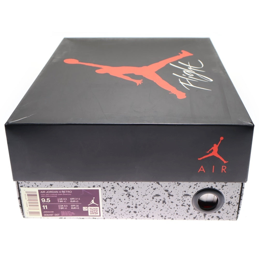 NIKE(ナイキ) AIR JORDAN 4 RETRO COOL GREY エアジョーダン4 レトロ クール グレー ハイカットスニーカー グレー US9.5/27.5cm 308497-007