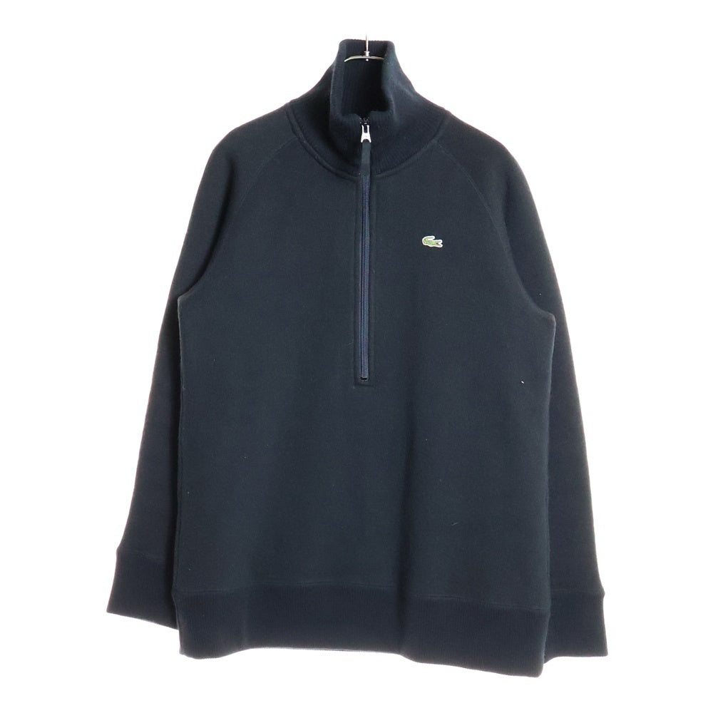 LACOSTE(ラコステ) ロゴ ワッペン ハーフジップ ニット セーター ブラック