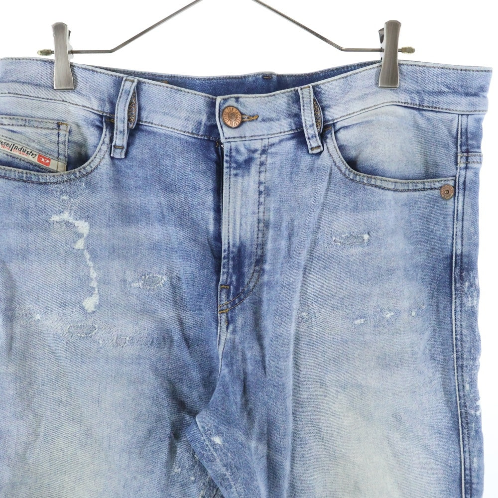DIESEL(ディーゼル) D-REEFT-Y-T ダメージ加工 スリムフィット ストレッチ スキニーデニムパンツ インディゴ A01458