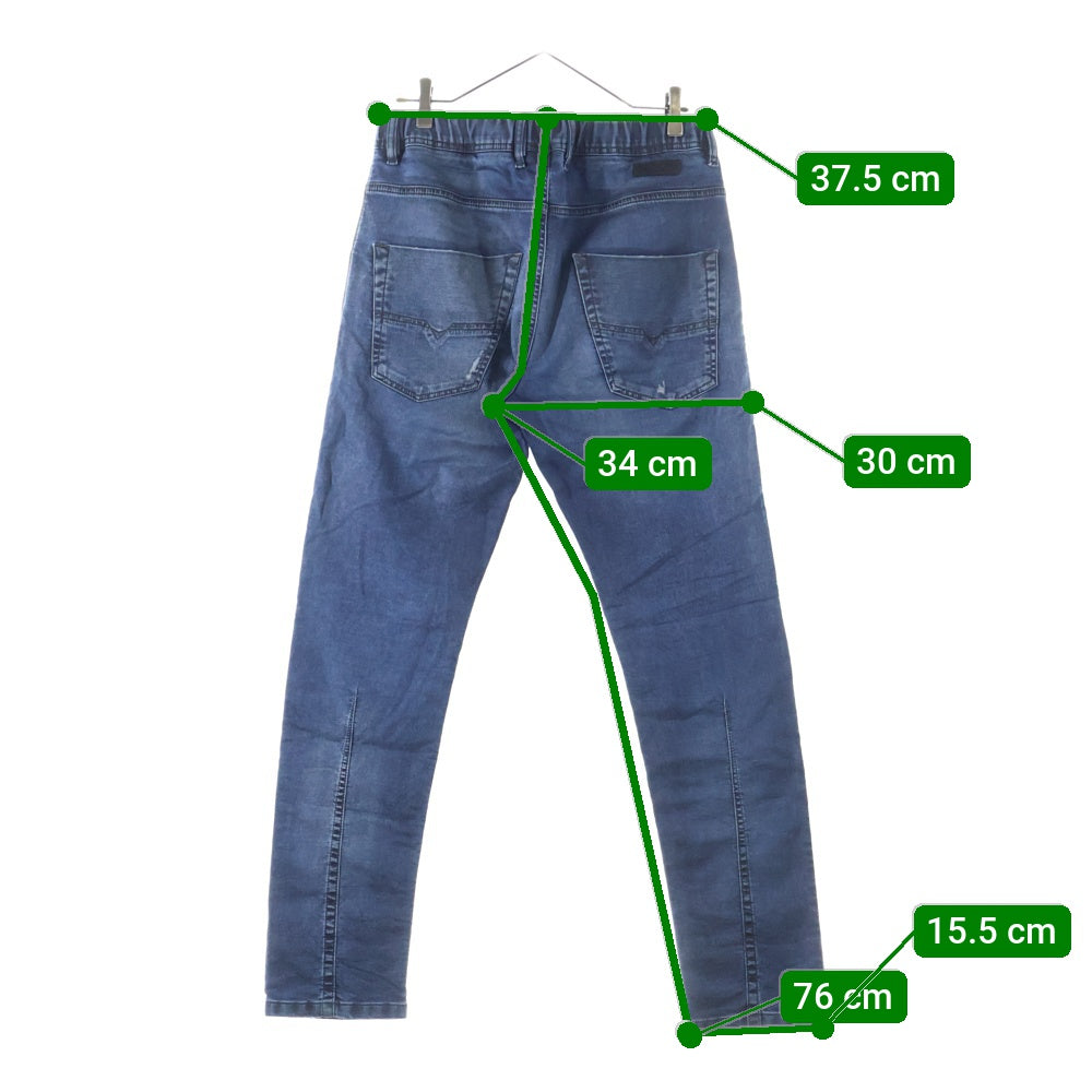 DIESEL(ディーゼル) KROOLEY-NE ヴィンテージ加工 ドローコード リブウエスト ストレッチ デニムパンツ インディゴ 00CYKI